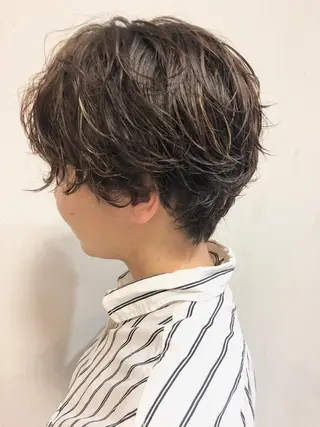 ショート パーマ 千葉 郁也のヘアスタイル