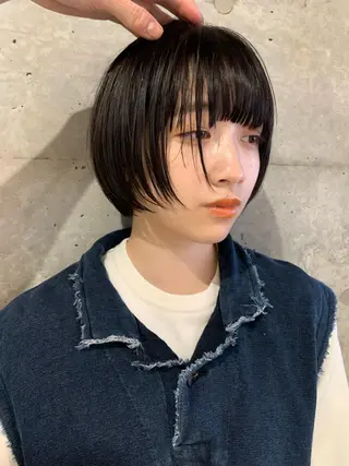 ショート カラー ボブパーマコテ巻き風 パーマNo1深江秀平のヘアスタイル