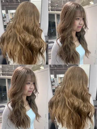 ロング カラー 艶ハイトーン‪‪🔆 ️️️安座間 希のヘアスタイル