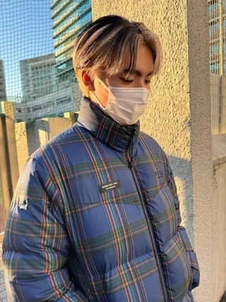 ショート カラー メンズ デザインカラー/ ハイトーン/ケイジのヘアスタイル