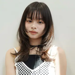 ミディアム カラー レイヤー/ブリーチ ♥️【木坂 桃歌】のヘアスタイル