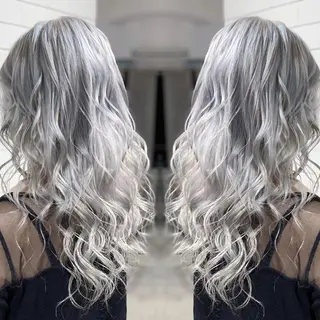 ロング カラー ヘアアレンジ 髪質改善×ハイトーン 中田啄也のヘアスタイル