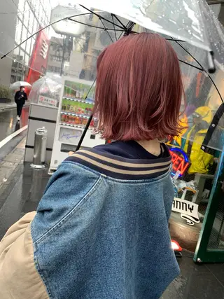 ミディアム カラー ピンクベージュ/新潟 万代/高橋桃葉🍑のヘアスタイル