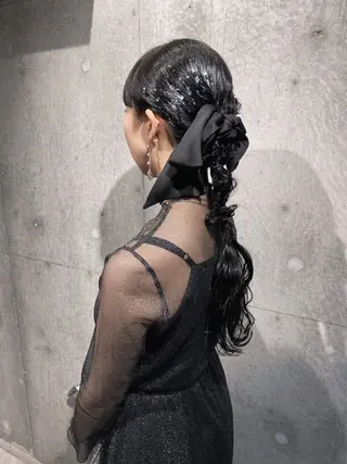 ロング カラー ヘアアレンジ mina 🐈‍⬛ ラフな似合わせヘアのヘアスタイル