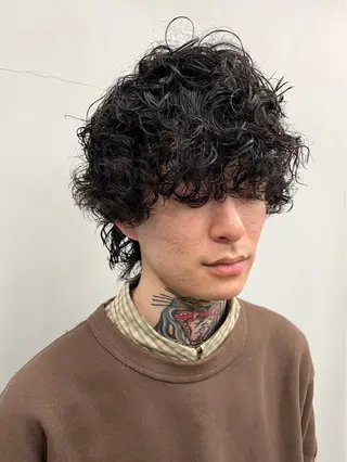 パーマ メンズ ニュアンスパーマ/ ウルフ/ときなのヘアスタイル