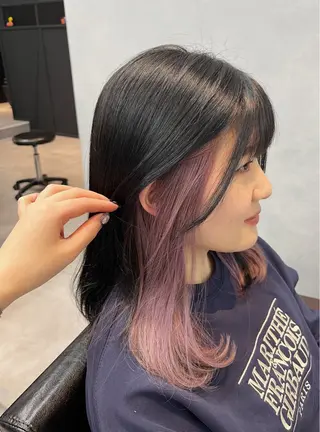 セミロング カラー 🦩レイヤー|透明感 カラー🦩makoのヘアスタイル