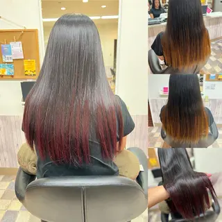 ロング カラー Aile所属・酸性ストレート／カラ ー/山下高明のヘアスタイル