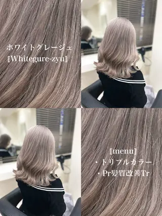 カラー 透明感ハイトーン/ ベージュ/りくとのヘアスタイル