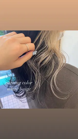 セミロング 艶カラー/韓国風ヘア 🩵shioneのヘアスタイル