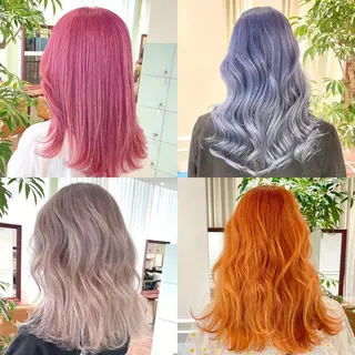 セミロング カラー ヘアアレンジ 🧸ハイトーン🧸 ゆっきー🧸のヘアスタイル