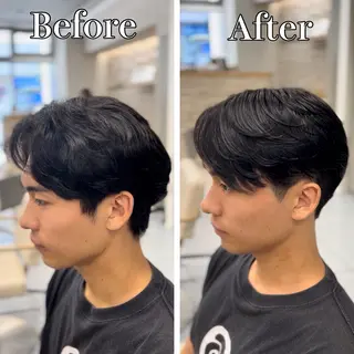 ミディアム パーマ メンズ 🔮メンズ縮毛矯正 毛流れパーマ💎竹永のヘアスタイル
