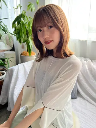 ミディアム カラー メンズ特化 センターパート特化のヘアスタイル