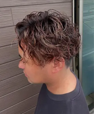 ショート パーマ メンズ 大島 渓翔のヘアスタイル