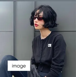 ショート パーマ AHNKISM所属・トレンド🌷 ボブ　パーマ🩰のヘアスタイル