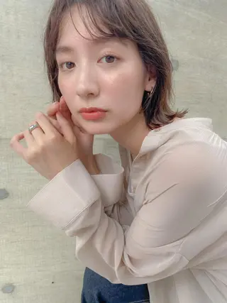 ミディアム ボブ/縮毛矯正 髪質改善/もえるのヘアスタイル