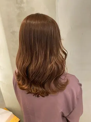 ミディアム カラー パーマ ヘアアレンジ 顔周りcut・ご相談 ＝新宿しずく🇰🇷のヘアスタイル