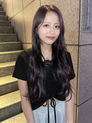 ロング カラー 赤み消しカラー / ヨシダトモキのヘアスタイル