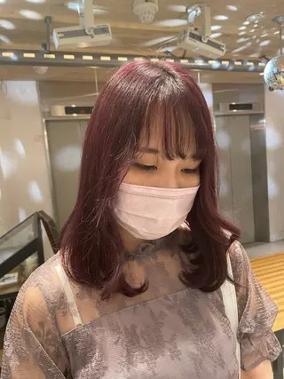 セミロング カラー 艶ハイトーン👑♡ NATSUKIのヘアスタイル