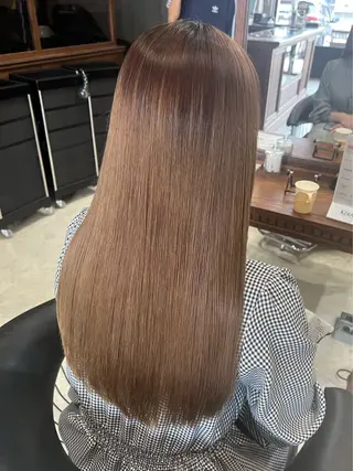 ロング カラー 佐京春奈/縮毛矯正 髪質改善/美髪カラーのヘアスタイル