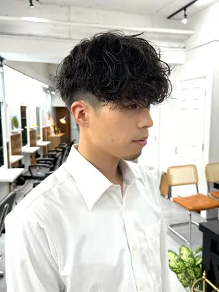 パーマ メンズ シャドウパーマ/ 波巻パーマYu-Kiのヘアスタイル