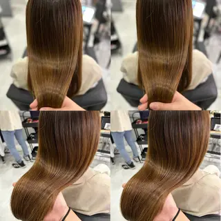 セミロング カラー 髪質改善×矯正🫧 韓国ヘアasamiのヘアスタイル