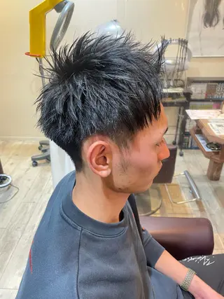 ショート メンズ 仙台/メンズ/ フェザー/リョウのヘアスタイル