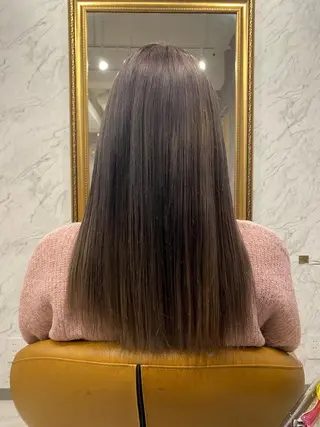 セミロング カラー 🥀暖色韓国ヘア💕 保科侑花のヘアスタイル