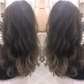 セミロング ロング カラー 髪質改善 中川　翔のヘアスタイル