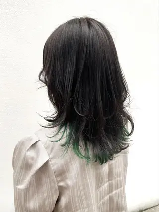 ミディアム カラー ヘアアレンジ 〽️magico/ ウルフDaiki〽️のヘアスタイル