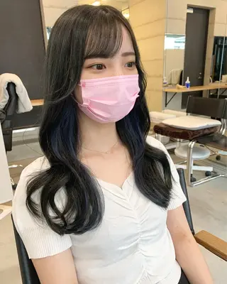 ミディアム カラー 透明感/オリーブ/ グレージュ/YUKAのヘアスタイル