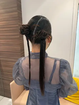 ロング ヘアアレンジ 韓国ヘアメイク🎀/ 縮毛矯正✨山本媛香のヘアスタイル