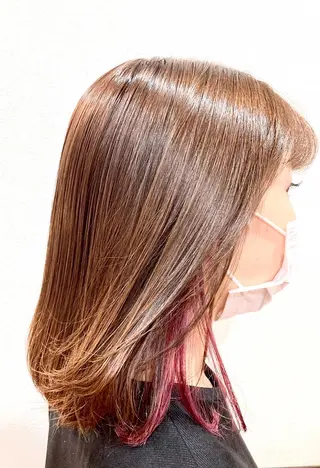 セミロング カラー Annon プライベートサロンのヘアスタイル