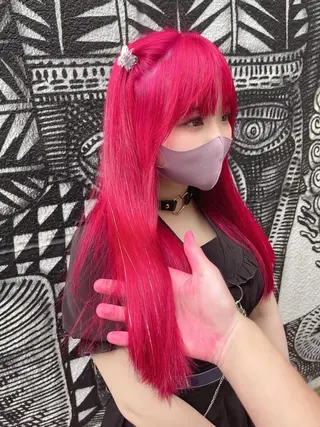 ロング カラー ヘアアレンジ haco+所属・🌈派手髪エクステ ブレイズ🌈ひろとのヘアスタイル