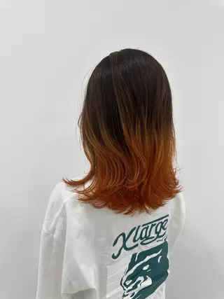 セミロング 韓国ヘア　野々山 ゆうとのヘアスタイル