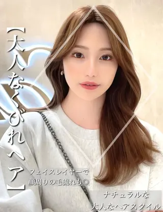 セミロング カラー 顔周り特化/韓国ヘア /レイヤー/吉野幸大のヘアスタイル