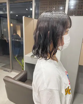 ミディアム パーマ ボブパーマコテ巻き風 パーマNo1深江秀平のヘアスタイル