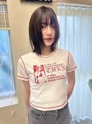 ミディアム カラー opus 店長大和 レイヤー/赤み消しのヘアスタイル