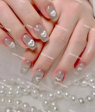 ネイル リボン、ガーリー パーツ放題専門店のネイルデザイン