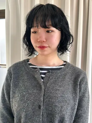 セミロング カラー パーマ 🎀suzuna 透明感colorのヘアスタイル