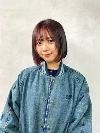 カラー 🌼ボブ.暖色 🌼浅井 遥のヘアスタイル