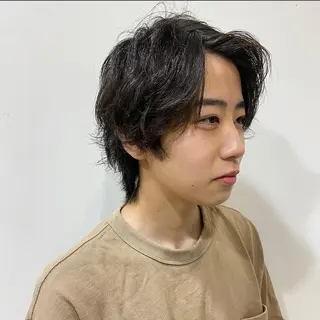 ミディアム メンズ JINKIメンズ特化 メンズカットパーマのヘアスタイル