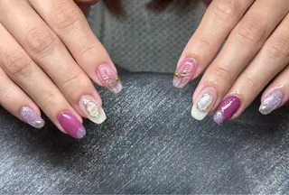 ネイル Kaka_ パラジェル、長さだしのネイルデザイン