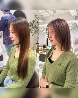 ミディアム 縮毛矯正/ショート/ レイヤー/畑中正敏のヘアスタイル