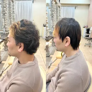 メンズ 地毛風ストレート ⚡️下ノ村柊斗⚡️のヘアスタイル