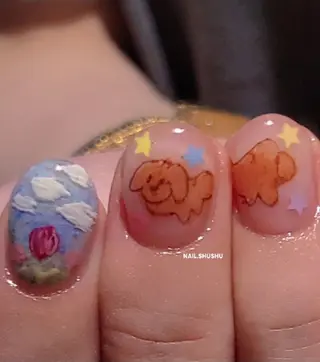 ネイル 3dパーツ/流行り 👧shushu❤️のネイルデザイン