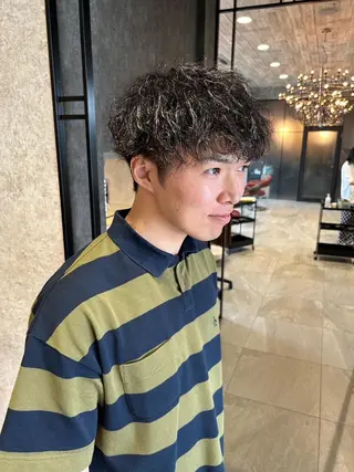 カラー メンズ ショート Kobayashi ハイライト/ショートのヘアスタイル