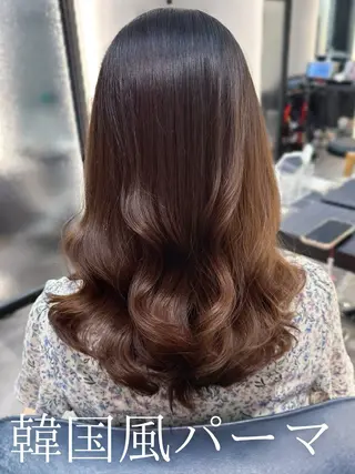 ミディアム カラー パーマ 韓国風パーマ/ 韓国ヘア/大森千寛のヘアスタイル