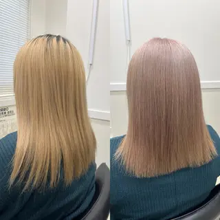 カラー 縮毛矯正/髪質改善 /レイヤー/韓国のヘアスタイル