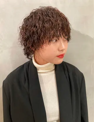 ショート パーマ 🛑柔らか透明感 カラー🛑大谷のヘアスタイル