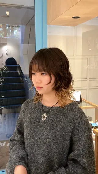 ミディアム パーマ CYAN.栄店所属・久野 紗愛のヘアスタイル
